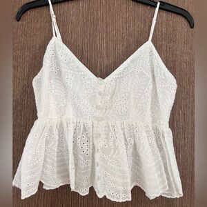 Altar'd State White Eyelet Camisole Top